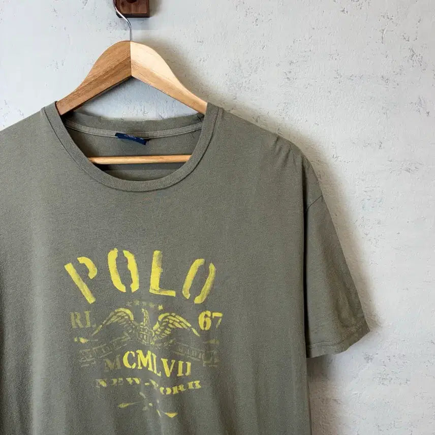 [SOLD OUT] [M] 폴로랄프로렌 빈티지 카키 프린팅 반팔티