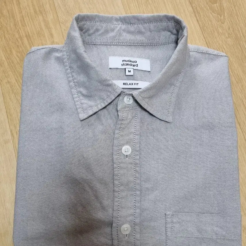 [BUNJANG] Musinsa Standard Relaxed Fit Oxford Shirt - Gray - M Size / 무탠다드 릴렉스 핏 옥스포드 셔츠 [그레이] M 사이즈
