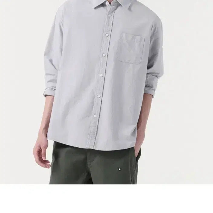 [BUNJANG] Musinsa Standard Relaxed Fit Oxford Shirt - Gray - M Size / 무탠다드 릴렉스 핏 옥스포드 셔츠 [그레이] M 사이즈