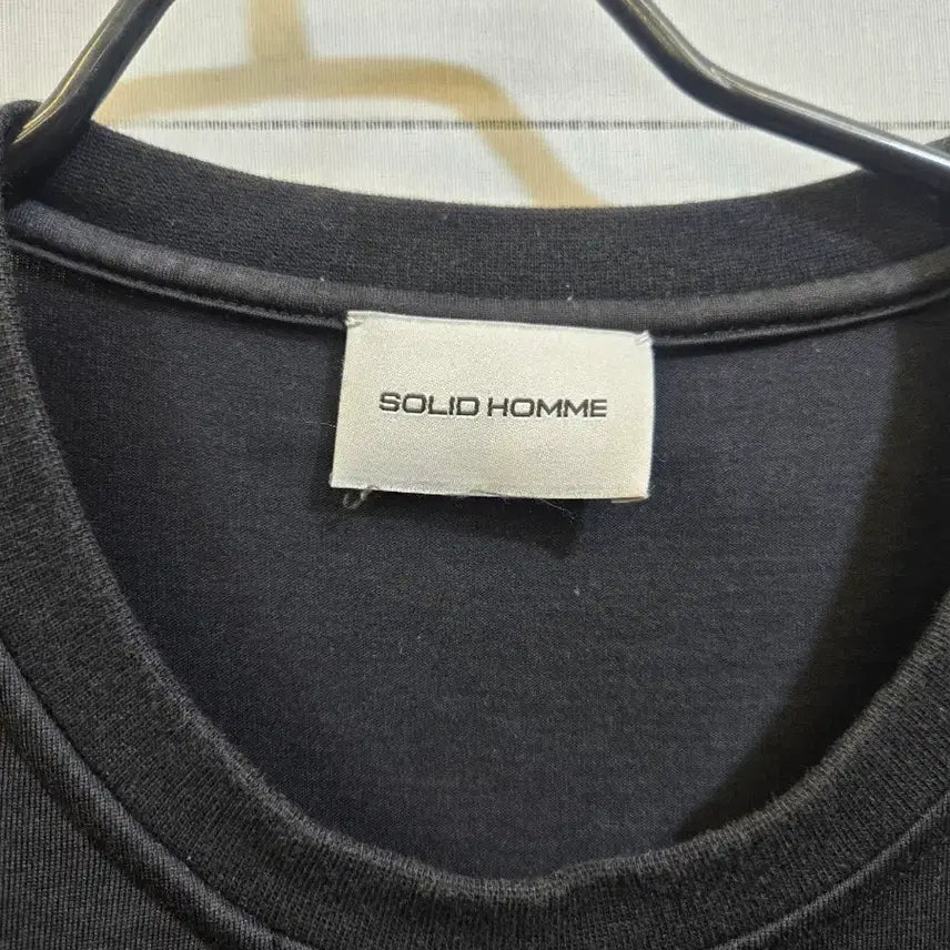 [BUNJANG] Solid Homme Layered Stripe T-shirt Black / 솔리드옴므 레이어드 반팔 티셔츠 블랙