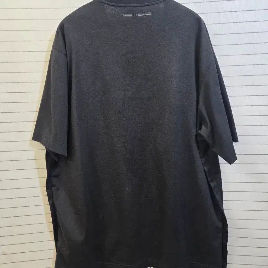 [BUNJANG] Solid Homme Layered Stripe T-shirt Black / 솔리드옴므 레이어드 반팔 티셔츠 블랙