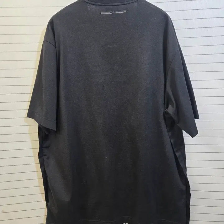 [BUNJANG] Solid Homme Layered Stripe T-shirt Black / 솔리드옴므 레이어드 반팔 티셔츠 블랙