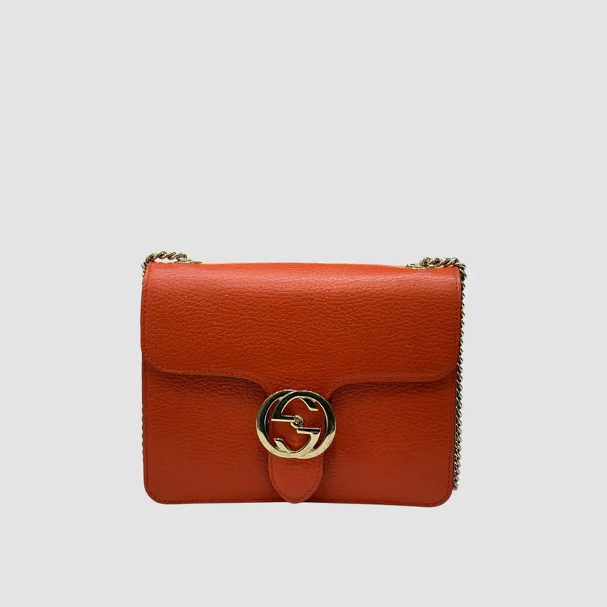 [BUNJANG] Gucci Interlocking GG Chain Small Crossbody Bag / 구찌 인터로킹 GG 체인 스몰 크로스백 오렌지 510304