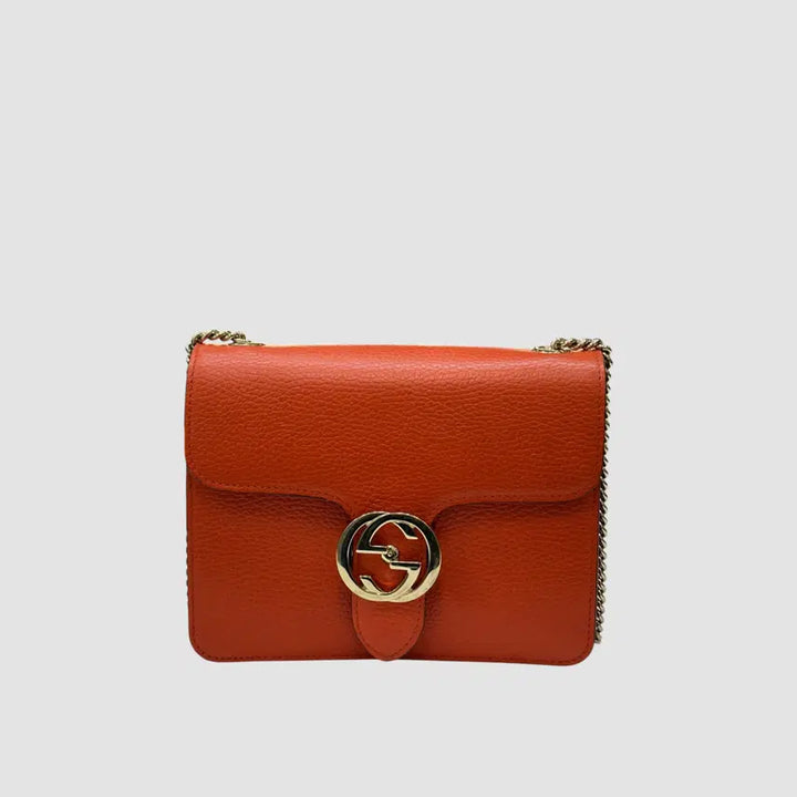 [BUNJANG] Gucci Interlocking GG Chain Small Crossbody Bag / 구찌 인터로킹 GG 체인 스몰 크로스백 오렌지 510304