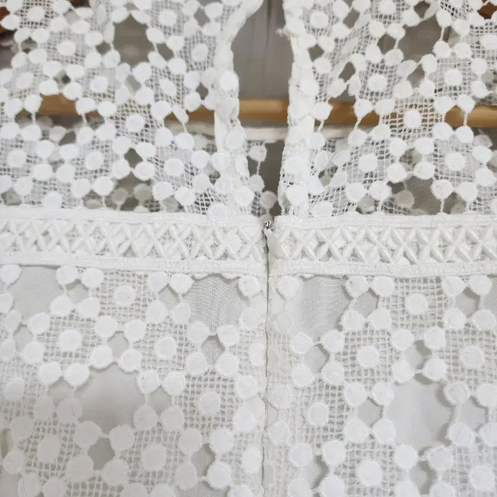 [BUNJANG] Plastic Island White Lace Long Dress / 플라스틱아일랜드 화이트 레이스 원피스