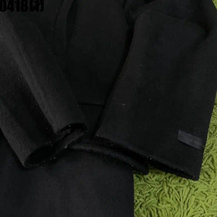 [BUNJANG] System Black Wool Double Coat S / 시스템 블랙 모직 더블 코트 S