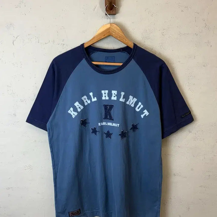 [BUNJANG] Karl Helmut Vintage Indigo Denim Star T-shirt / [L] 칼헬무트 일본 빈티지 인디고 데님 스타 반팔티