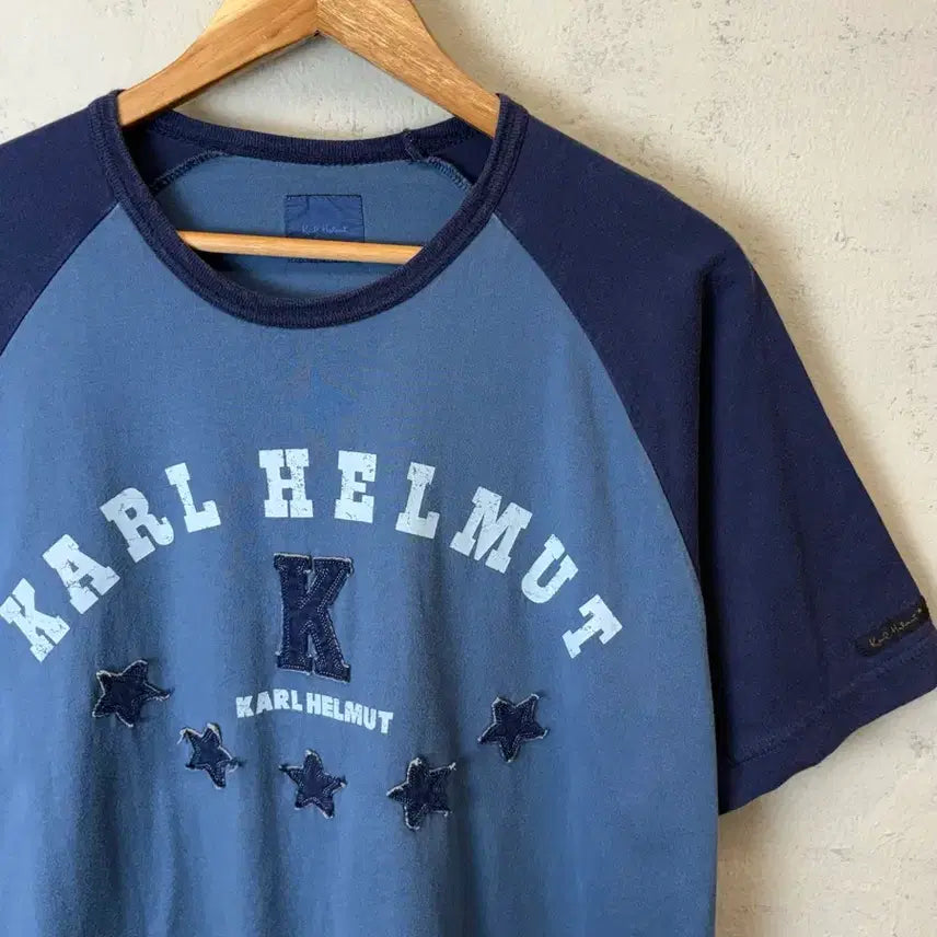[BUNJANG] Karl Helmut Vintage Indigo Denim Star T-shirt / [L] 칼헬무트 일본 빈티지 인디고 데님 스타 반팔티