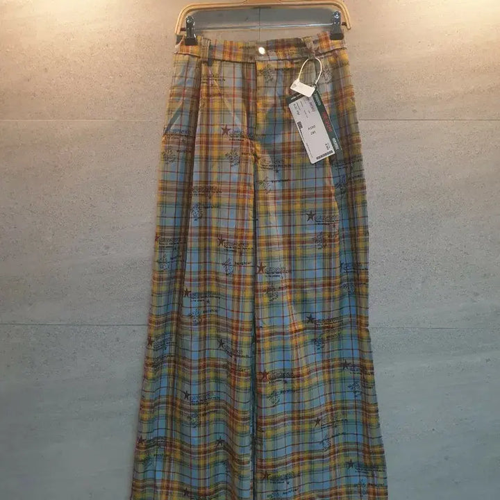 [BUNJANG] MR.QIZHI Checkered Wide Pants / MR.QIZHI 체크 와이드 팬츠. 미착.