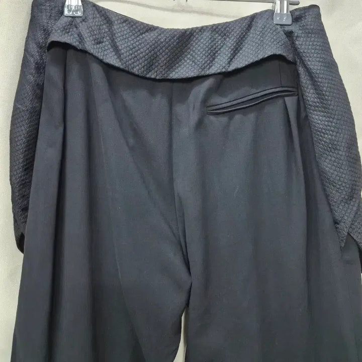 [BUNJANG] TIME Black Patterned Color Block Pants / TIME 블랙 패턴 배색 바지