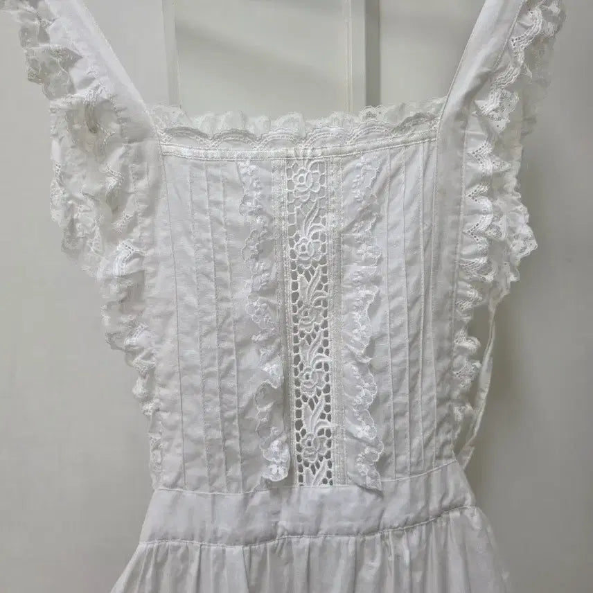 [BUNJANG] Vintage Japanese White Lace Apron / 일본빈티지 공주풍 면레이스 화이트에이프런