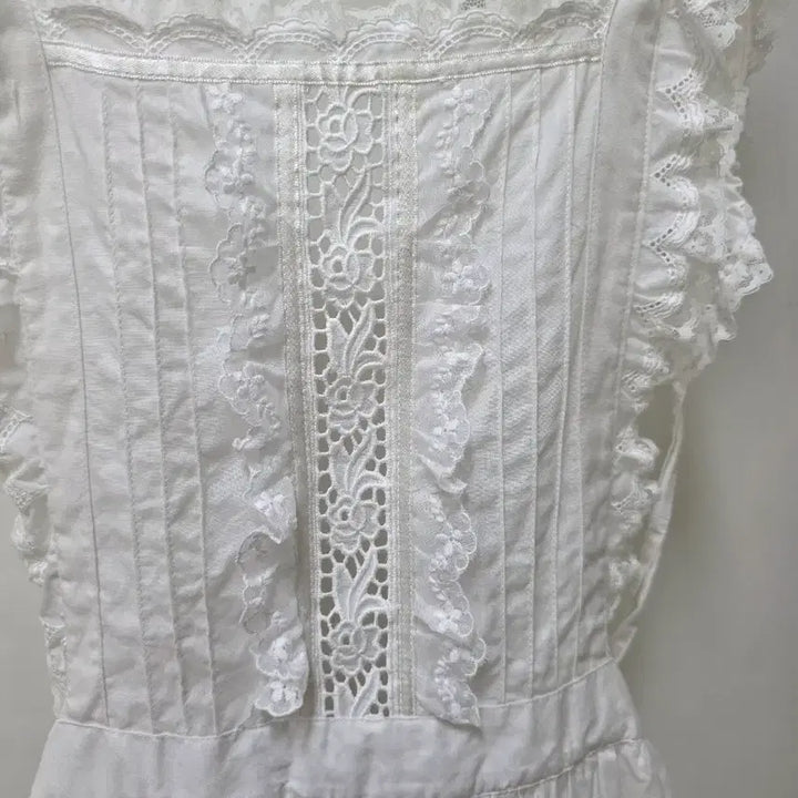 [BUNJANG] Vintage Japanese White Lace Apron / 일본빈티지 공주풍 면레이스 화이트에이프런
