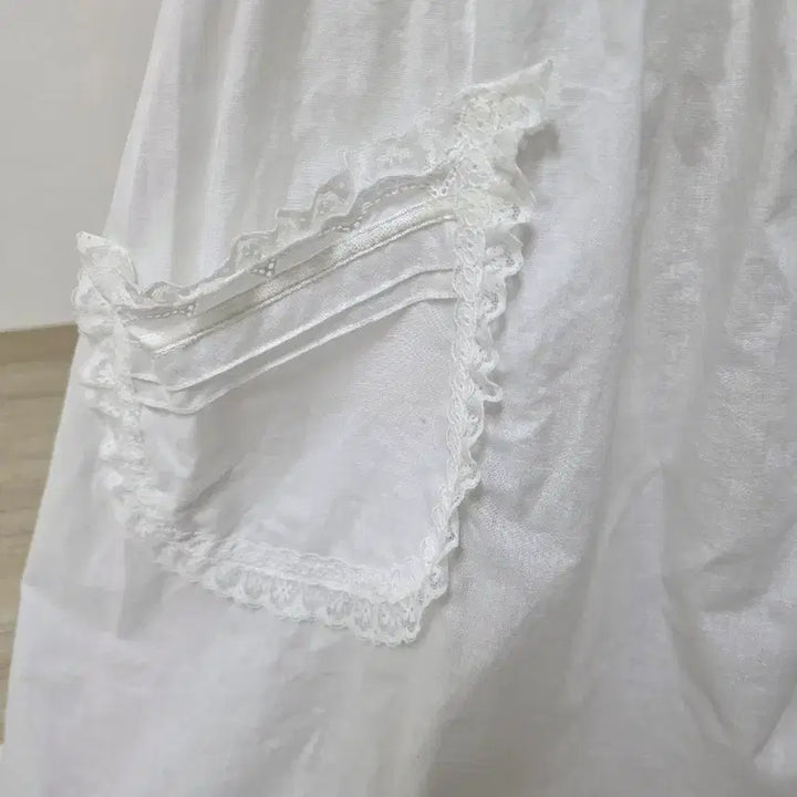 [BUNJANG] Vintage Japanese White Lace Apron / 일본빈티지 공주풍 면레이스 화이트에이프런