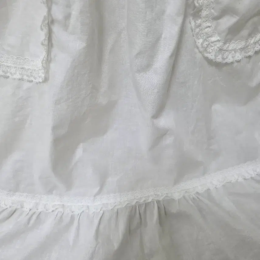 [BUNJANG] Vintage Japanese White Lace Apron / 일본빈티지 공주풍 면레이스 화이트에이프런