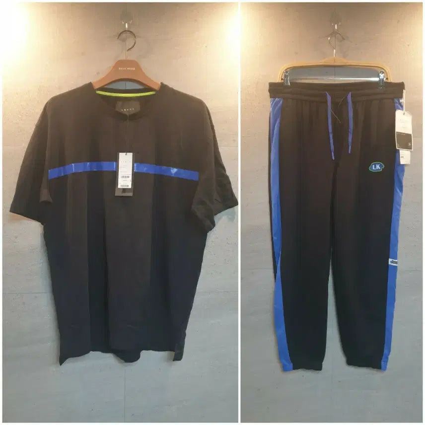 [BUNJANG] Blue Line Black Training Set / 블루라인 블랙. 코디 셋업.미착.