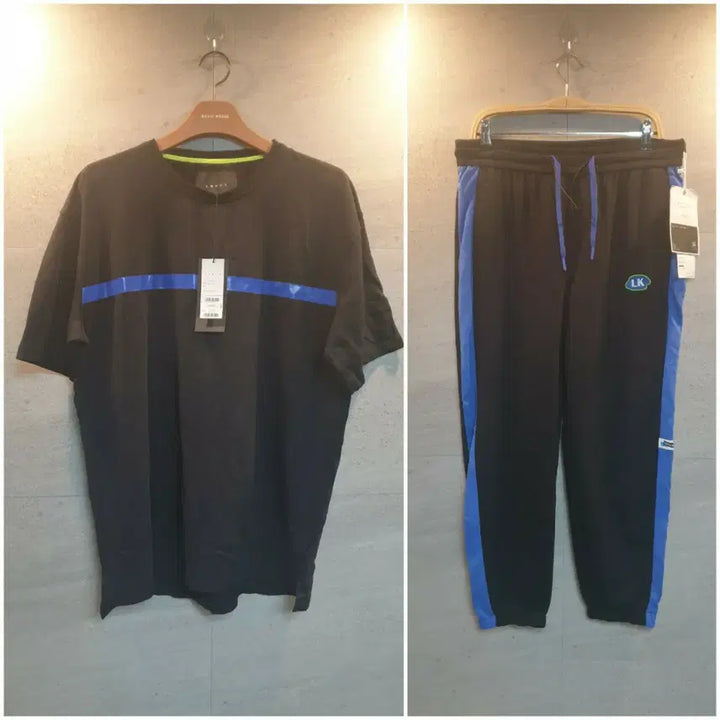 [BUNJANG] Blue Line Black Training Set / 블루라인 블랙. 코디 셋업.미착.