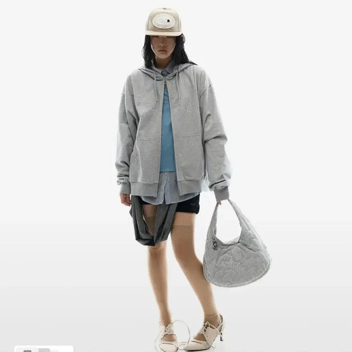 [BUNJANG] Hotfix Logo Hoodie Zip-up / Grey / Size 1 / Hotfix Logo Hoodie Zip-up / Grey / 사이즈 1