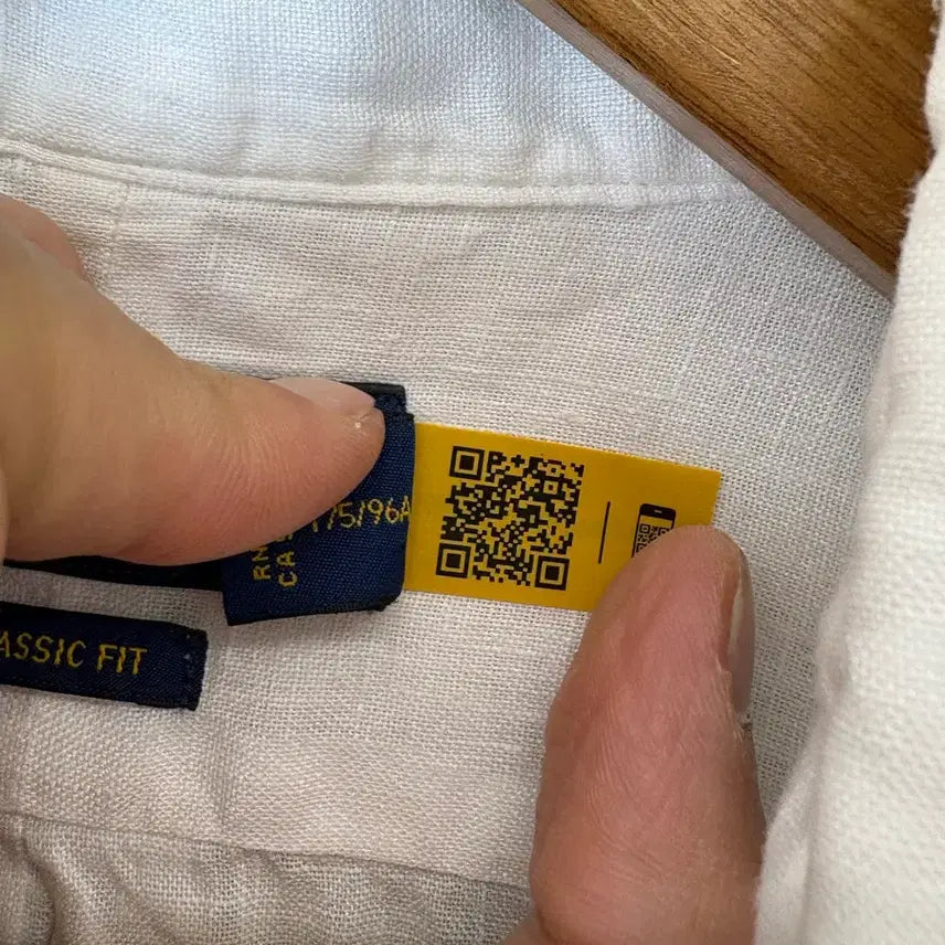 [BUNJANG] Polo Ralph Lauren Linen Short Sleeve Shirt / [M] 폴로랄프로렌 큐알 인증 화이트 린넨 반팔 셔츠