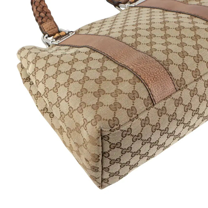 [BUNJANG] Gucci Bamboo Handle Jacquard Weaving Shoulder Bag / 구찌 232947 자카드 위빙 핸들 뱀부 숄더백 37028K
