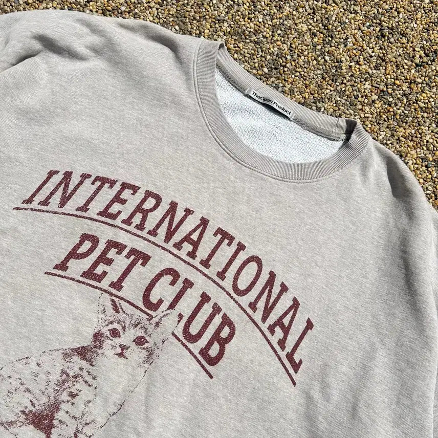 [BUNJANG] The Open Product Pet Club Crewneck Sweatshirt / 더오픈 프로덕트 펫클럽 크루넥 맨투맨