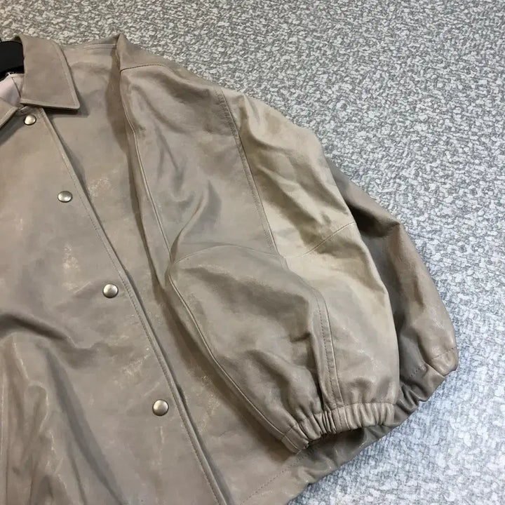 [BUNJANG] At the Baygel Real Lambskin Leather Balloon Jacket / 앳더베이글 엣더베이글 리얼 램스킨 양가죽 벌룬 자켓 재킷 레더 이태리