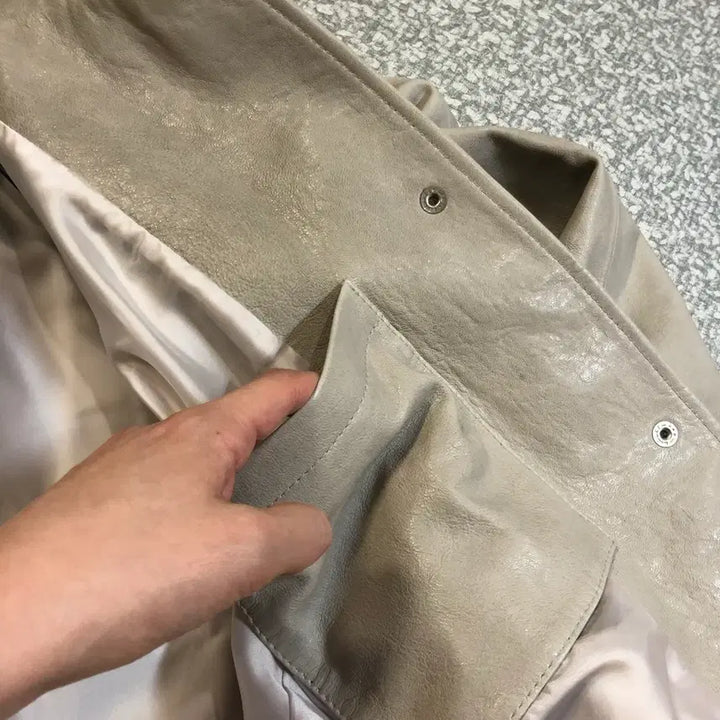 [BUNJANG] At the Baygel Real Lambskin Leather Balloon Jacket / 앳더베이글 엣더베이글 리얼 램스킨 양가죽 벌룬 자켓 재킷 레더 이태리