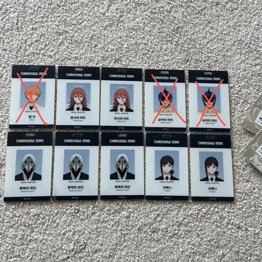 [BUNJANG] MAPPA Chainsaw Man ID Card Set / 홍대ak 마파 체인소맨 팝업 아이디 카드 덴지/천사/폭력/코베니