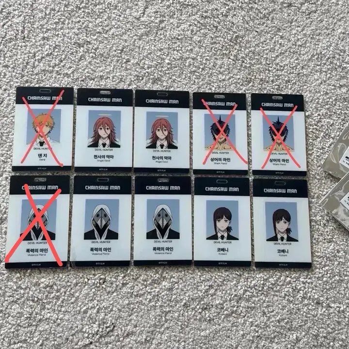 [BUNJANG] MAPPA Chainsaw Man ID Card Set / 홍대ak 마파 체인소맨 팝업 아이디 카드 덴지/천사/폭력/코베니