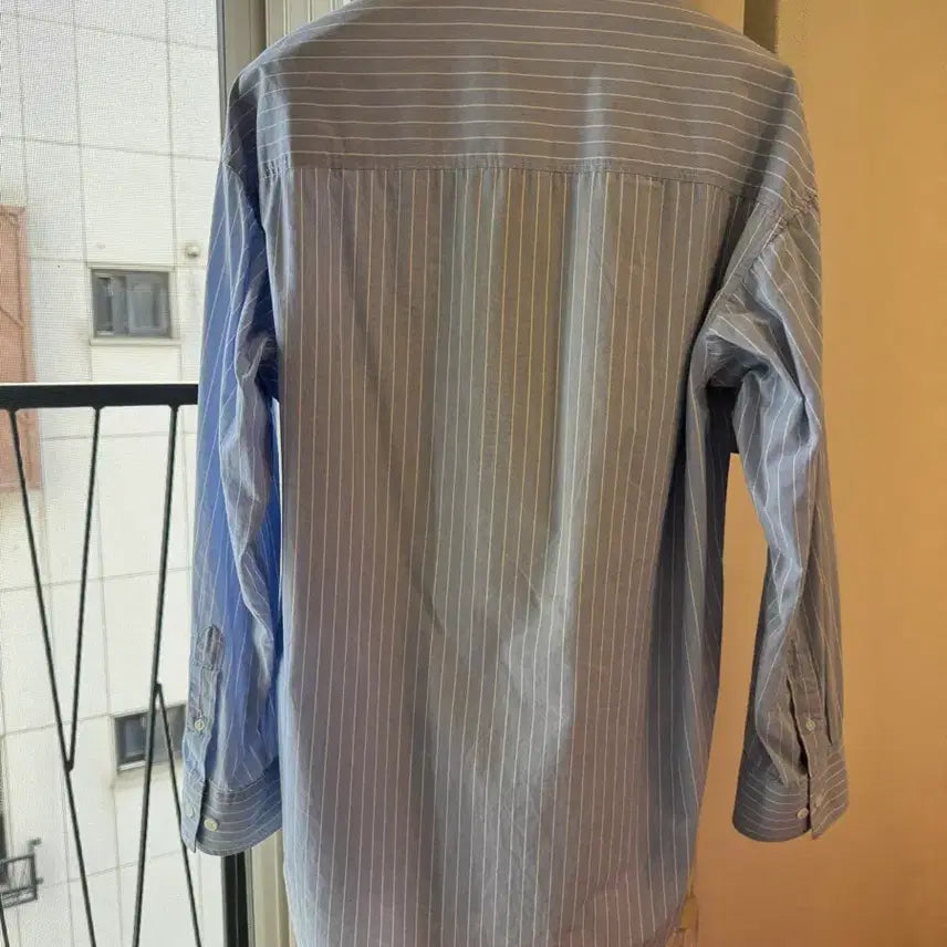 [BUNJANG] Drawfit Heizy Pencil Stripe Shirt (Sky Blue) M / 드로우핏 헤이지 팬슬 스트라이프 셔츠 (SKY BLUE) M사이즈