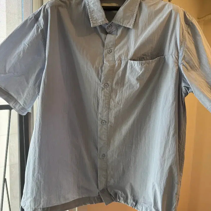 [BUNJANG] Drawfit Heizy Pencil Stripe Shirt (Sky Blue) M / 드로우핏 헤이지 팬슬 스트라이프 셔츠 (SKY BLUE) M사이즈