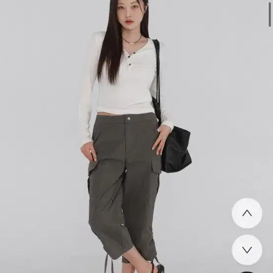 [BUNJANG] Obnel Cargo Capri Pants / 오브넬 카고 카프리 팬츠