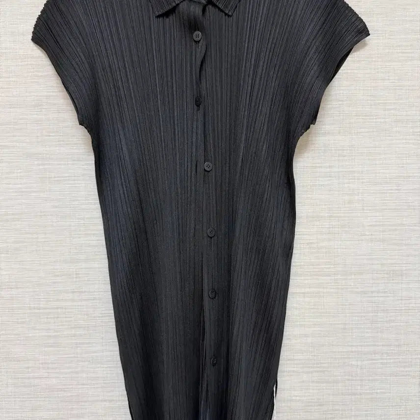 [BUNJANG] Pleats Please Black Shirt Dress (Size 3) / 플리츠플리즈 블랙 셔츠 원피스 3사이즈