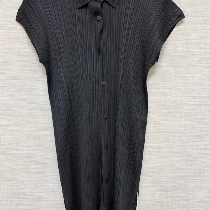 [BUNJANG] Pleats Please Black Shirt Dress (Size 3) / 플리츠플리즈 블랙 셔츠 원피스 3사이즈