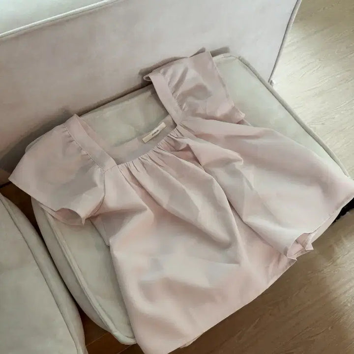 [BUNJANG] Mute Pink Square Blouse / 뮤트핑크 스퀘어 블라우스