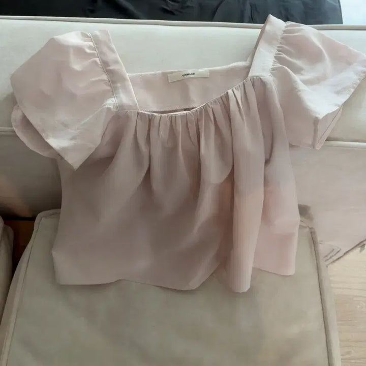 [BUNJANG] Mute Pink Square Blouse / 뮤트핑크 스퀘어 블라우스