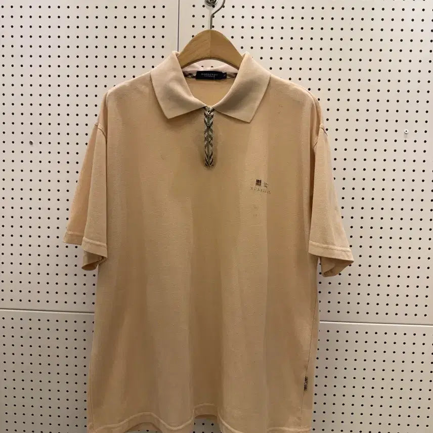 [SOLD OUT] 버버리 체크 트리밍 카라 반팔 셔츠 U1605