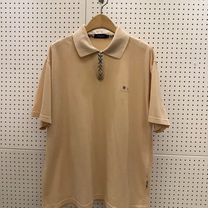 [SOLD OUT] 버버리 체크 트리밍 카라 반팔 셔츠 U1605