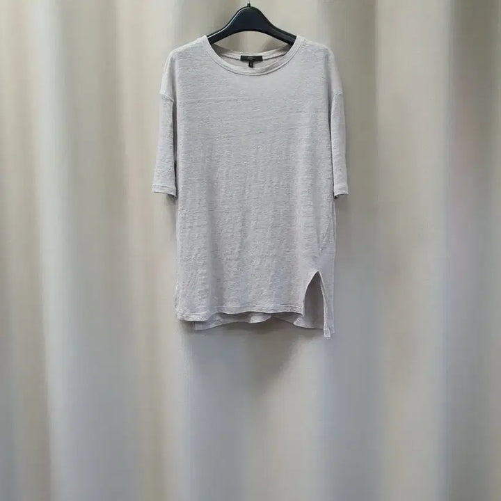[BUNJANG] MOG Pink Linen Blend Gray T-shirt / 모그핑크 아마100 밑트임 반팔티