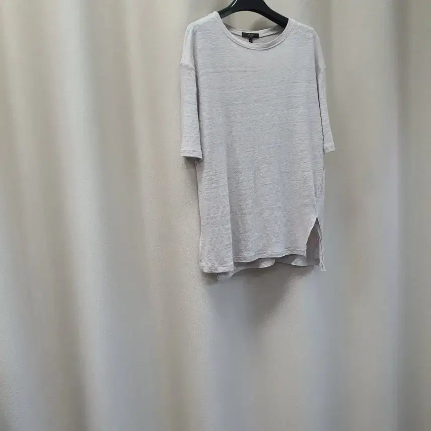 [BUNJANG] MOG Pink Linen Blend Gray T-shirt / 모그핑크 아마100 밑트임 반팔티