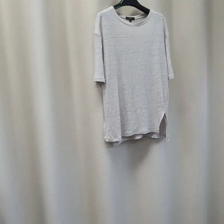 [BUNJANG] MOG Pink Linen Blend Gray T-shirt / 모그핑크 아마100 밑트임 반팔티