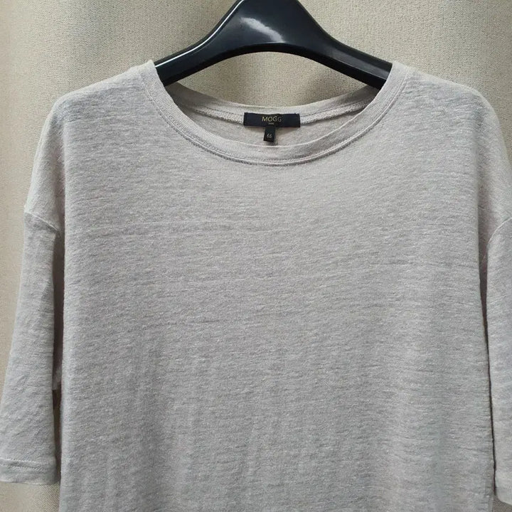 [BUNJANG] MOG Pink Linen Blend Gray T-shirt / 모그핑크 아마100 밑트임 반팔티