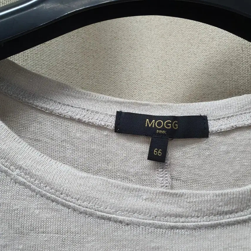 [BUNJANG] MOG Pink Linen Blend Gray T-shirt / 모그핑크 아마100 밑트임 반팔티