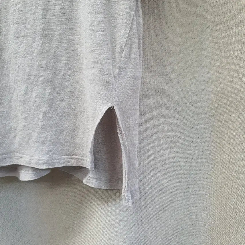 [BUNJANG] MOG Pink Linen Blend Gray T-shirt / 모그핑크 아마100 밑트임 반팔티