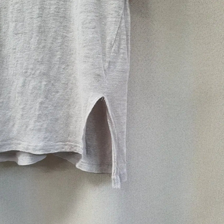 [BUNJANG] MOG Pink Linen Blend Gray T-shirt / 모그핑크 아마100 밑트임 반팔티