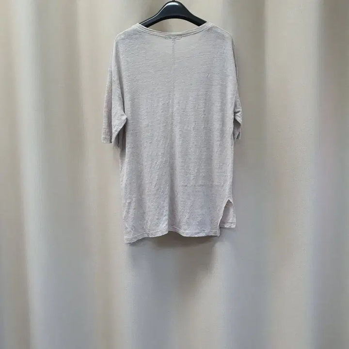 [BUNJANG] MOG Pink Linen Blend Gray T-shirt / 모그핑크 아마100 밑트임 반팔티