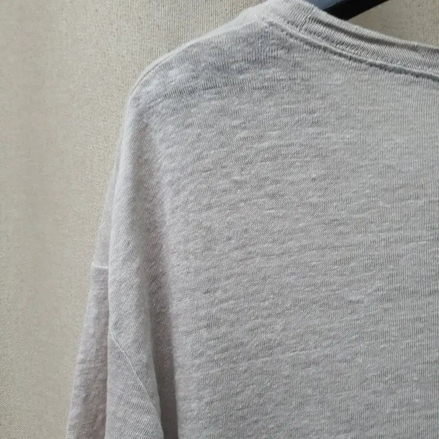 [BUNJANG] MOG Pink Linen Blend Gray T-shirt / 모그핑크 아마100 밑트임 반팔티
