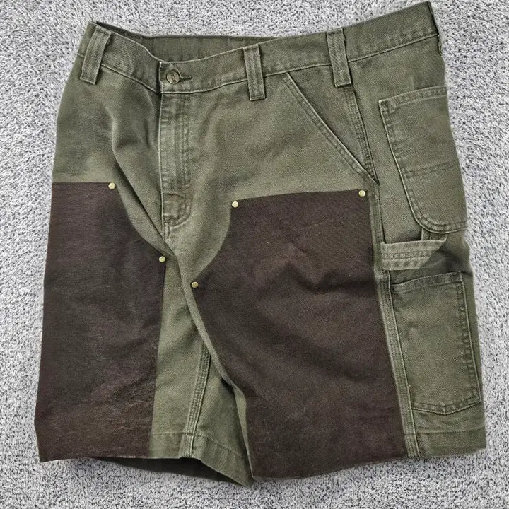 [BUNJANG] Carhartt Duck Canvas Double Knee Work Shorts (36") / 칼하트 덕캔버스 더블니 워크 쇼츠 반바지 커스텀 (36") / 11887