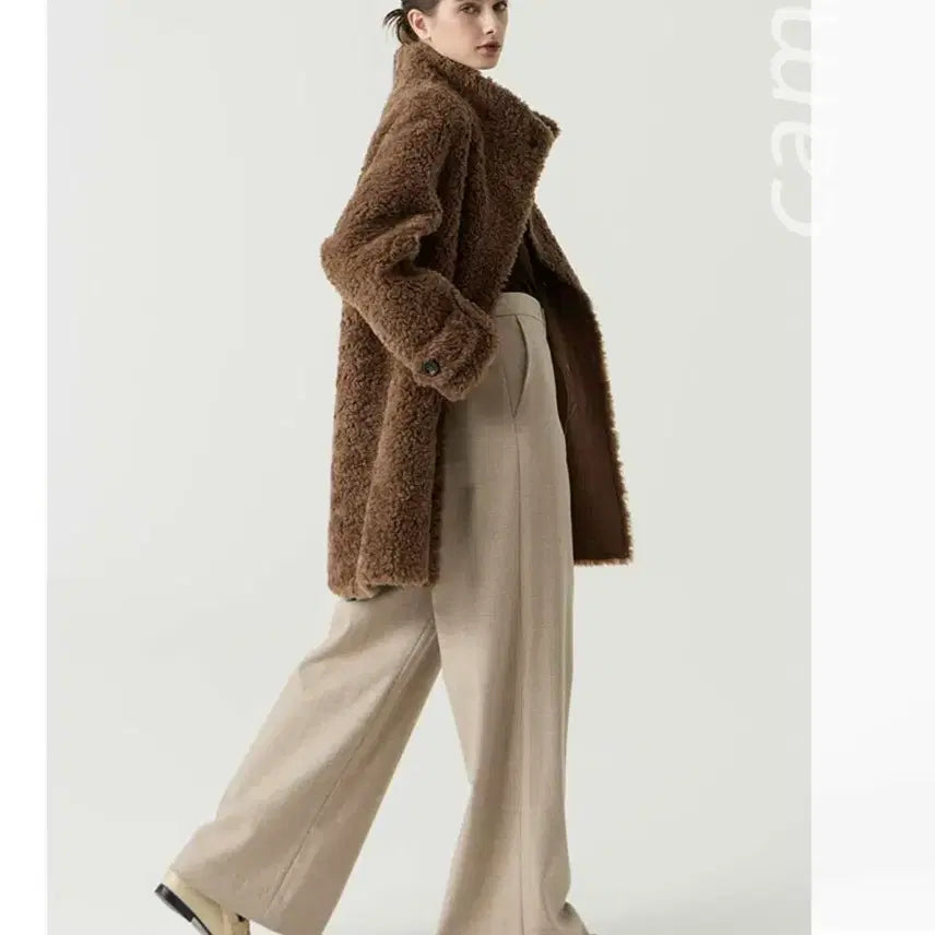 [BUNJANG] Dia Luce Australian Wool Coat - Brown / 디아루체 25년 호주산 리얼 양모100% 코트 뽀글 양털 브라운 66