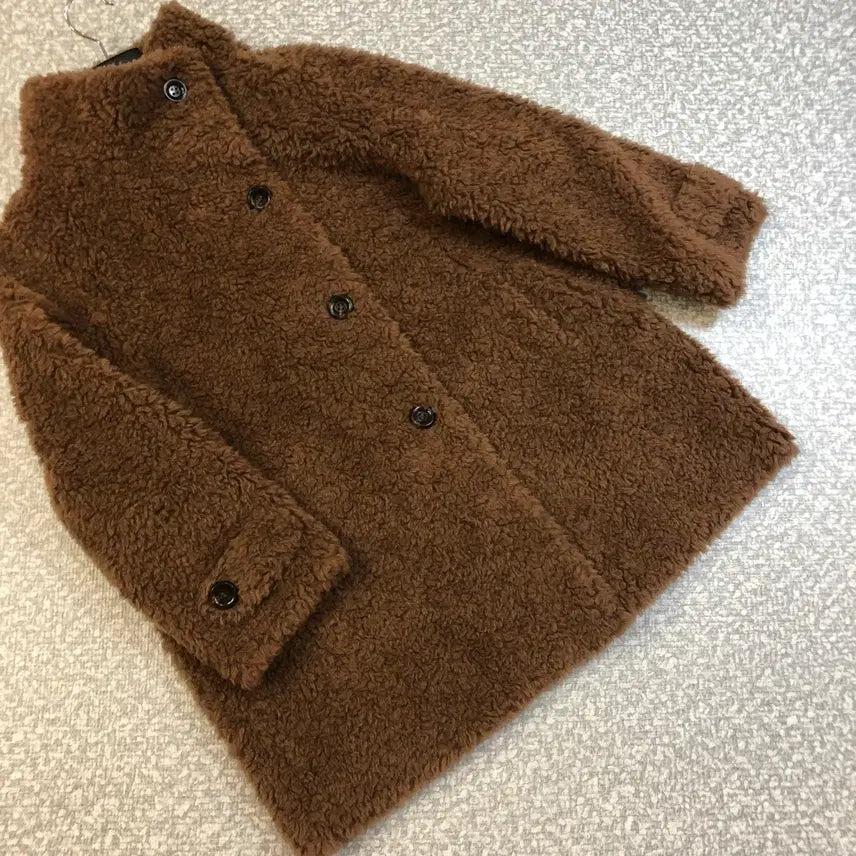 [BUNJANG] Dia Luce Australian Wool Coat - Brown / 디아루체 25년 호주산 리얼 양모100% 코트 뽀글 양털 브라운 66
