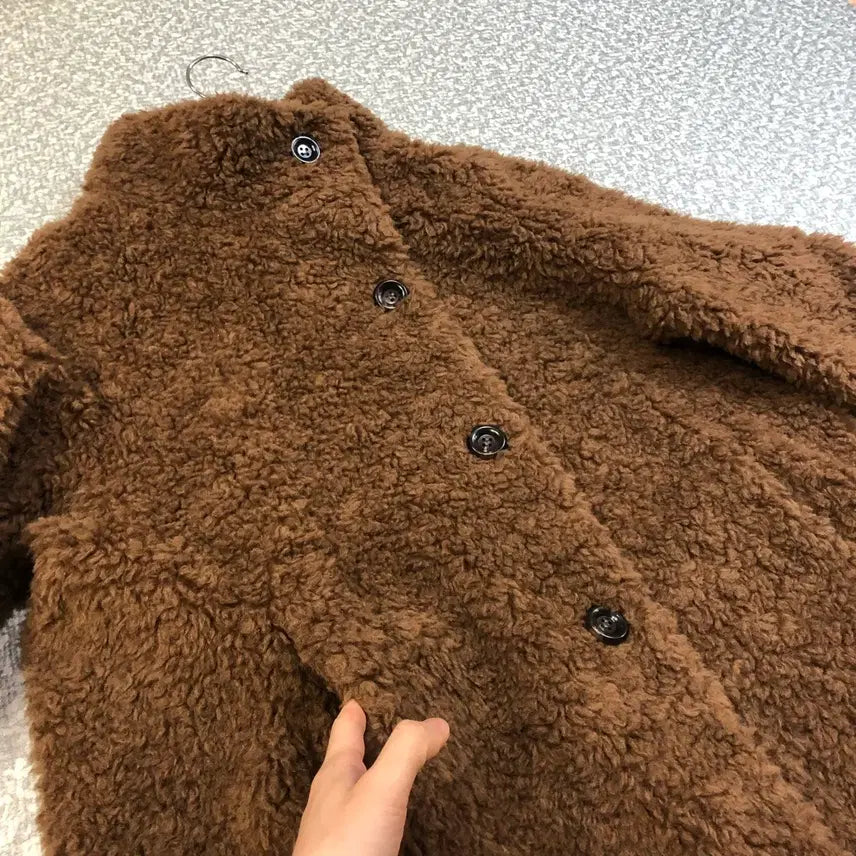 [BUNJANG] Dia Luce Australian Wool Coat - Brown / 디아루체 25년 호주산 리얼 양모100% 코트 뽀글 양털 브라운 66